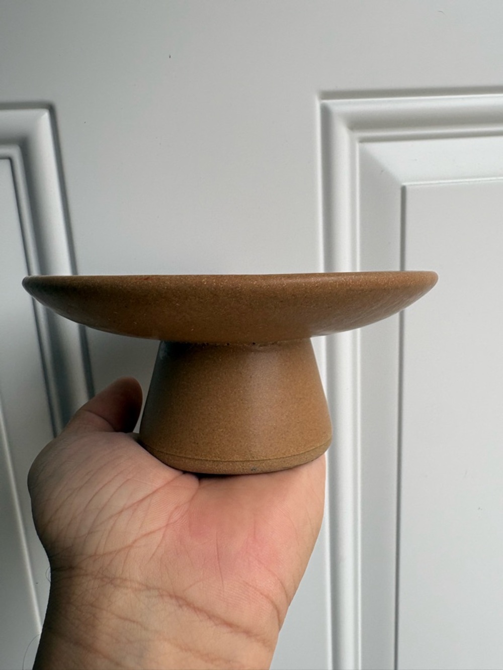 Ceramic mini brown pedestal from Threshold
